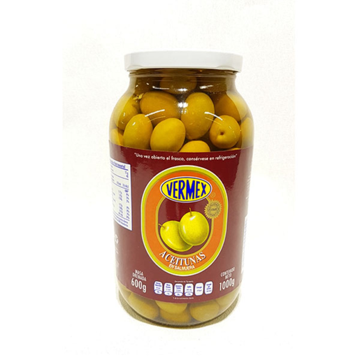 ACEITUNA VERDE CON HUESO 1/1 KG VERMEX