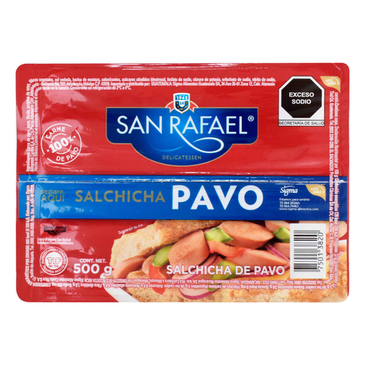 SALCHICHA PAVO 500 GRS SRF