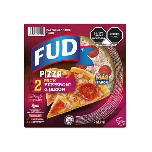 PIZZA 2 PACK PEPPERONI JAMON FUD