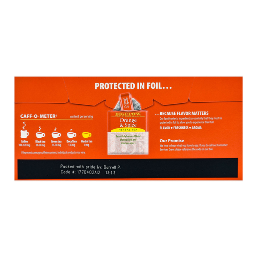 TE HERBAL NARANJA & ESPEC 1/28PZ BIGELOW