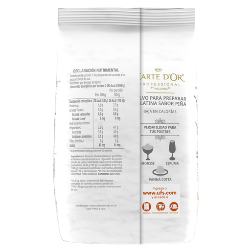 GELATINA PIÑA 600 GRS CARTE DOR