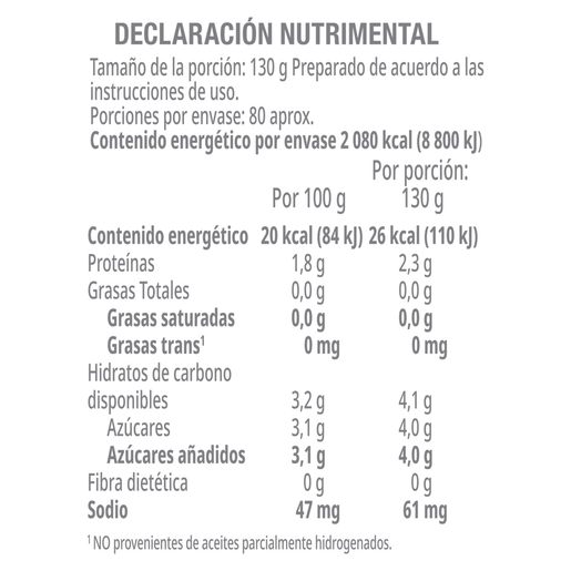 GELATINA PIÑA 600 GRS CARTE DOR